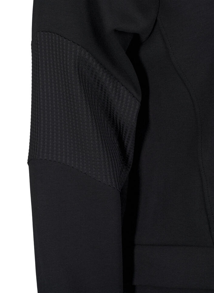 Kapuzen-Sweatjacke mit Taschen, Black, Packshot image number 3