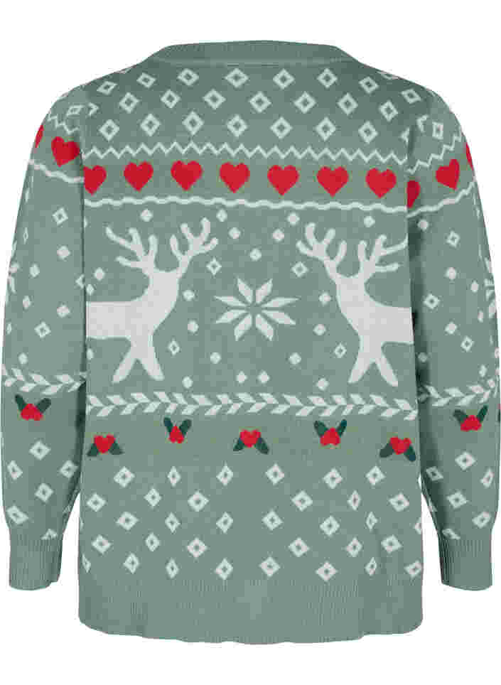 Weihnachtspullover, Hedge Green Comb, Packshot image number 1
