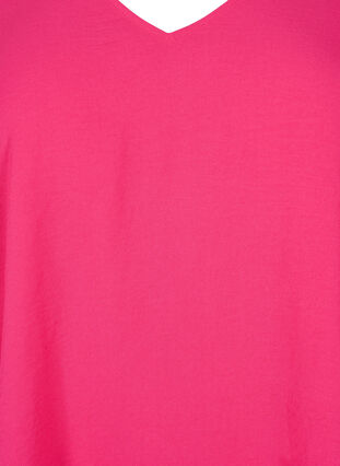 Bluse mit V-Ausschnitt, Bright Rose, Packshot image number 2