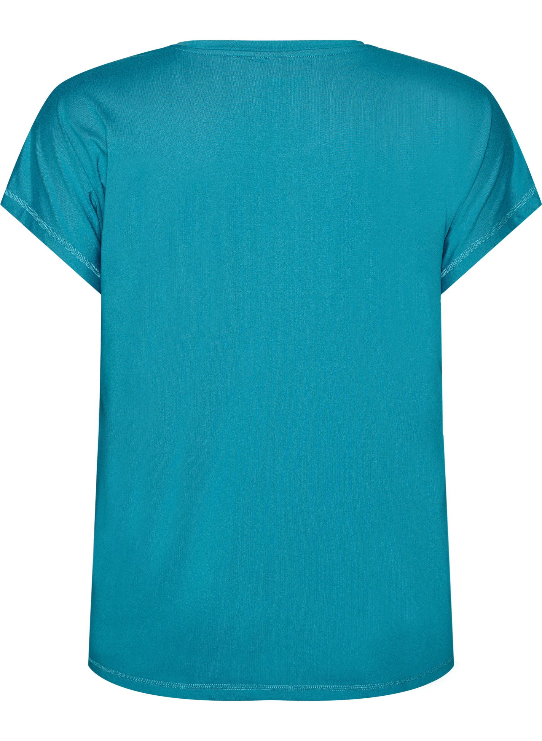 ZizziEinfarbiges Trainings-T-Shirt, Petrol, Packshot image number 1
