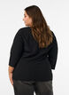Bluse mit asymmetrischer Drapierung und 3/4-&Auml;rmeln, Schwarz, Model image number 2