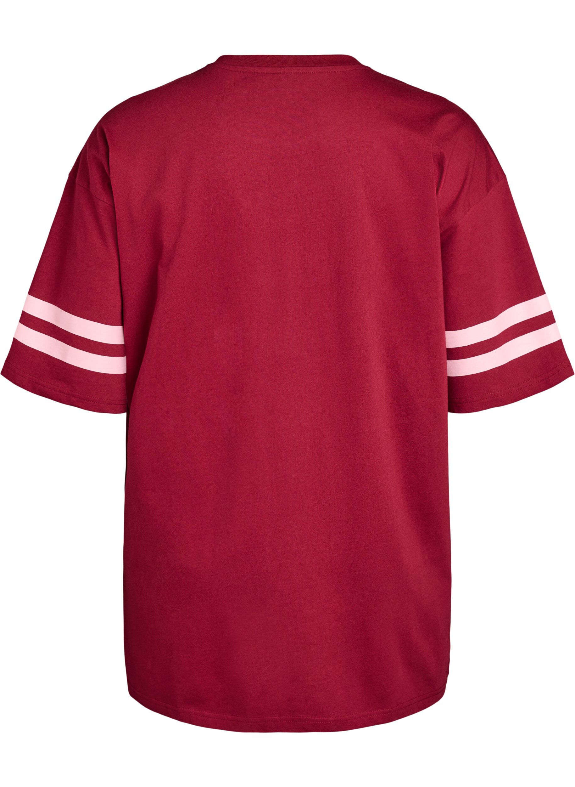 Zizzi Sportliches Oversize-College-T-Shirt, Rot, Packshot image number 1