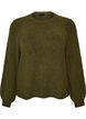 Gerippter Pullover mit Ballon&auml;rmeln, Gr&uuml;n, Packshot image number 0