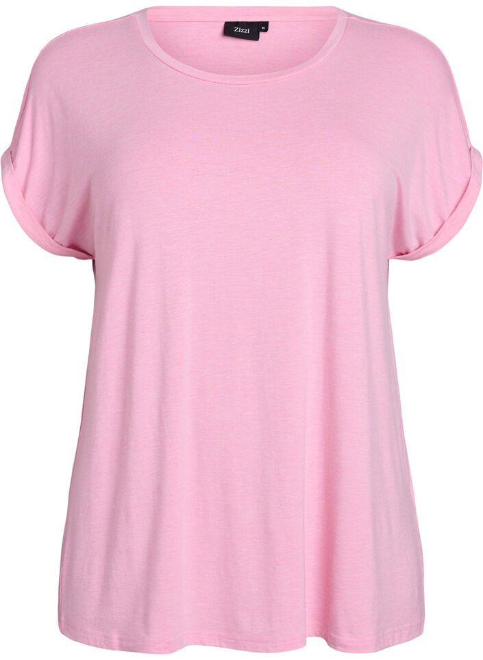 Lockeres T-Shirt mit Rundhalsausschnitt, Pink, Packshot image number 0