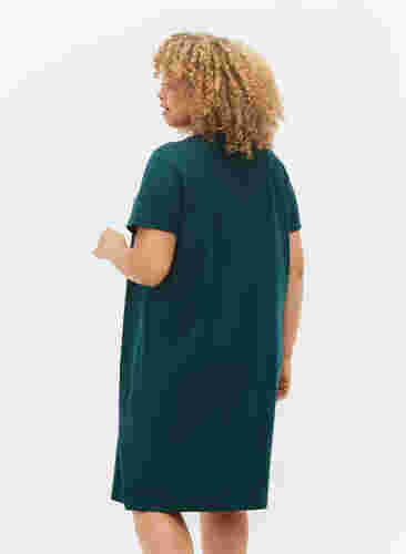 Kurzärmeliges Nachthemd aus Baumwolle, Deep Teal w. Cool It, Model image number 1