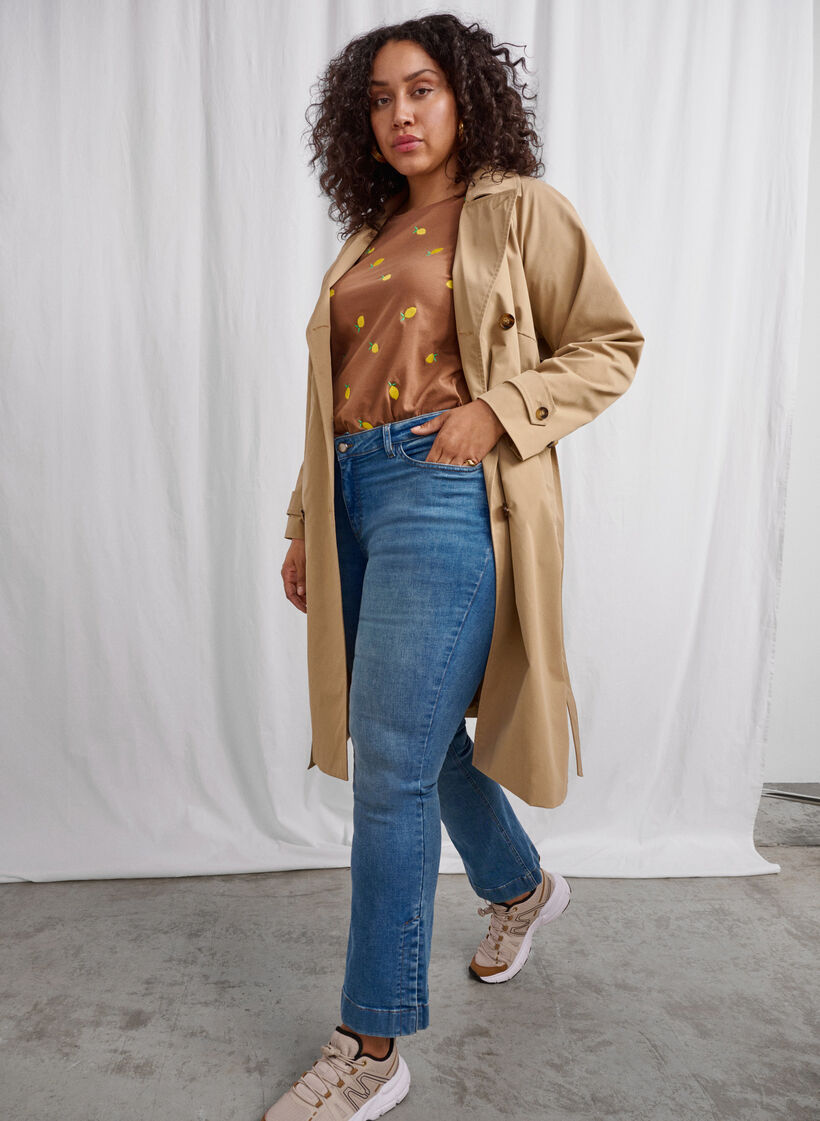 Klassischer langer Trenchcoat mit Gürtel, Chinchilla, Image image number 1