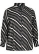 Gemusterte Bluse mit langen Ärmeln, Black Stripe, Packshot image number 0