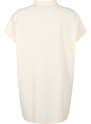 Langes gestreiftes Baumwollhemd, White/Natrual Stripe, Packshot image number 1