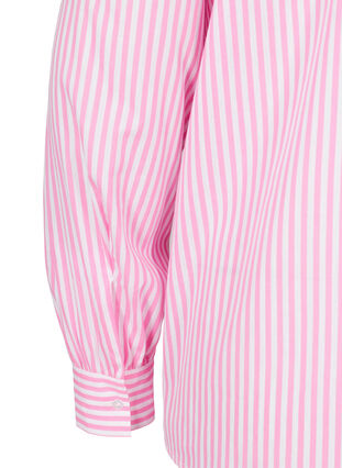 Gestreifte Bluse aus Baumwolle, White/ Pink Stripe, Packshot image number 3