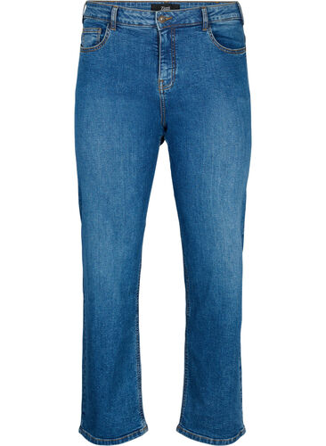 Hoch taillierte Gemma Jeans mit normaler Passform, Blue denim, Packshot image number 0