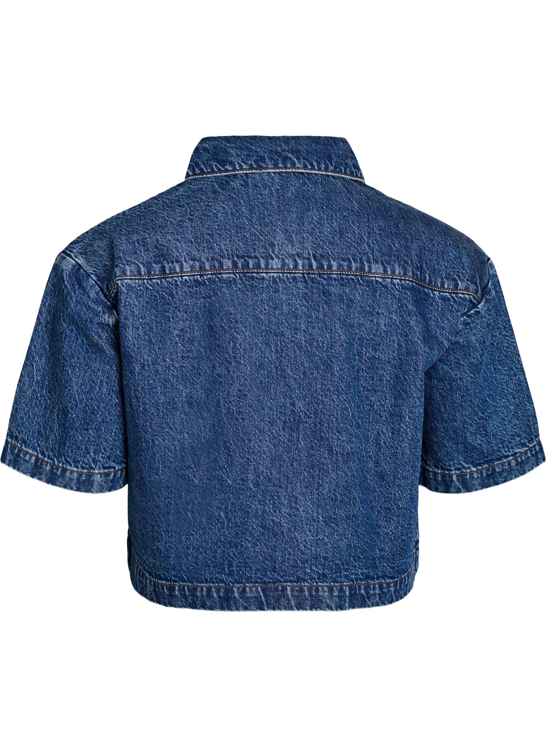 ZizziKurz&auml;rmelige Jeansjacke mit Kn&ouml;pfen, Blau, Packshot image number 1