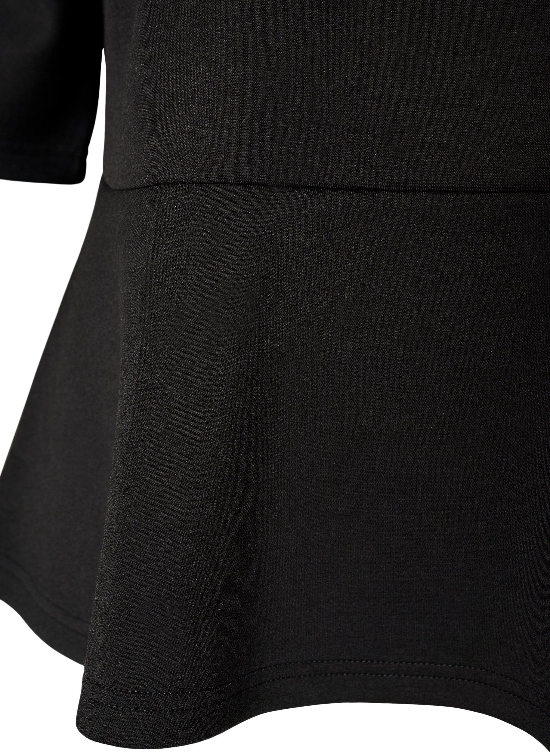 ZizziPeplum-Bluse mit ellenbogenlangen &Auml;rmeln, Schwarz, Packshot image number 3