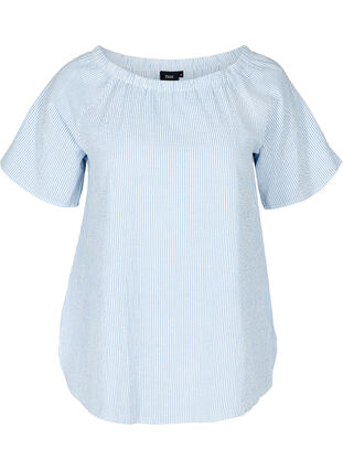 Gestreifte Bluse aus 100% Baumwolle, Skyway Stripe, Packshot image number 0