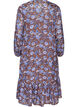 Gebl&uuml;mtes Midikleid mit R&uuml;schensaum, Braun, Packshot image number 1