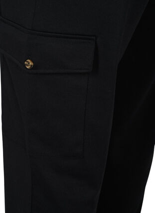 Lockere Hose mit Gummibund und Taschen, Black, Packshot image number 3