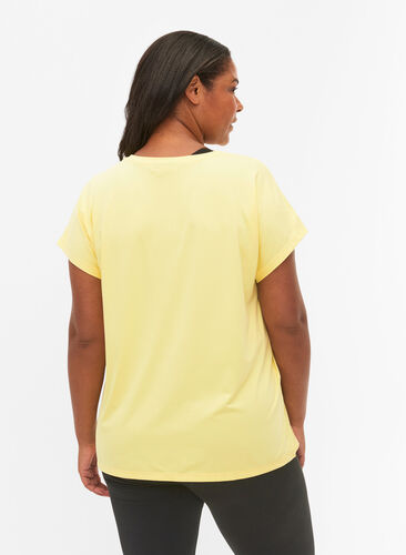 Kurzarm Trainingsshirt, Lemon Meringue, Model image number 1