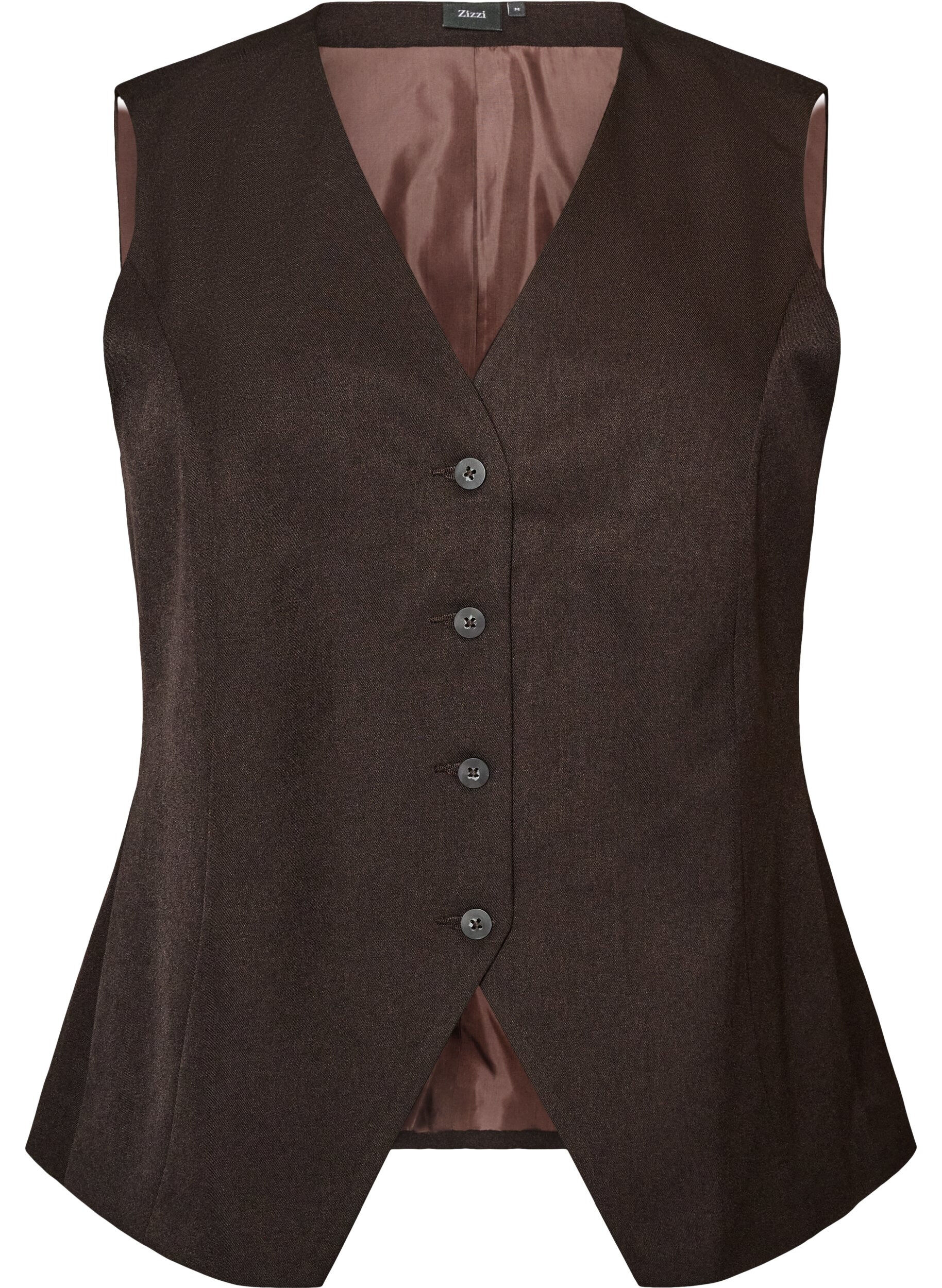 ZizziWaistcoat with button closure, Brown, Packshot image number 0