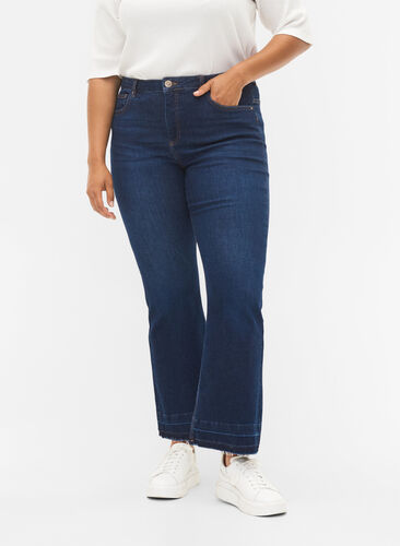 Ellen Bootcut-Jeans mit hoher Taille, Dark blue, Model image number 2