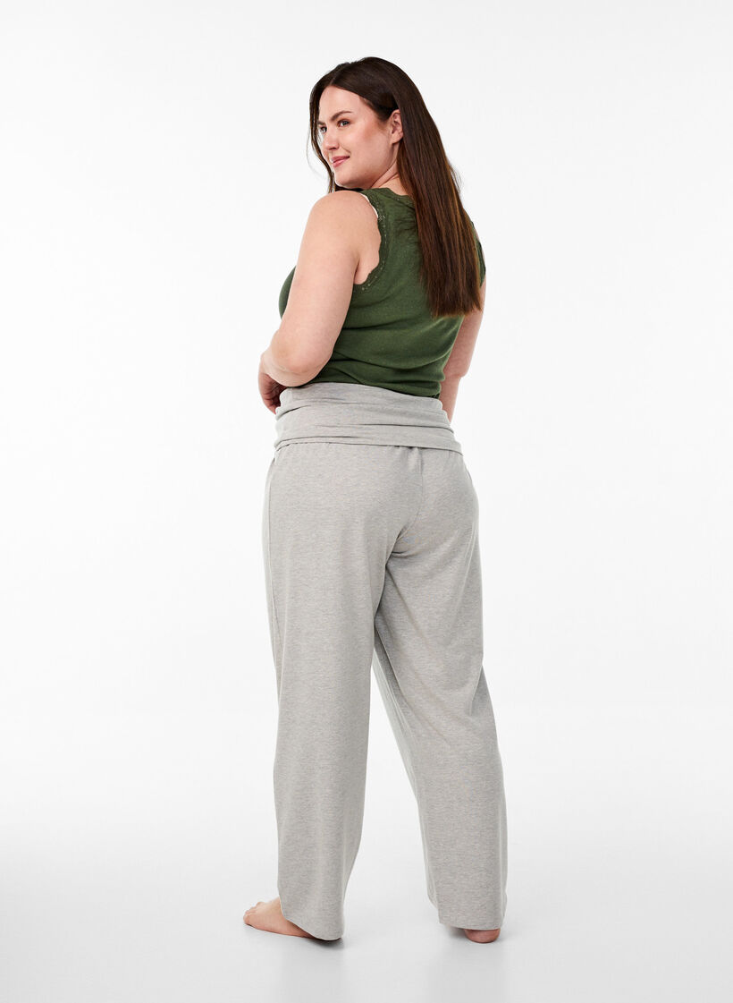 Locker geschnittene Loungehose mit breitem Bund, Grau, Model image number 1