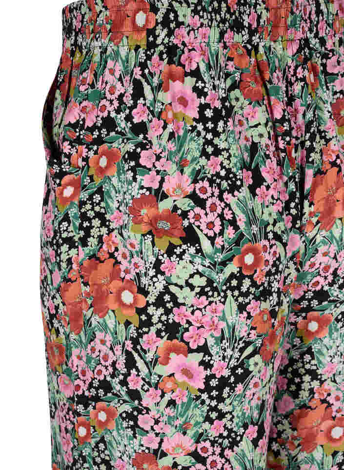 Culottehose mit Blumenprint und Taschen, Green Flower AOP, Packshot image number 3