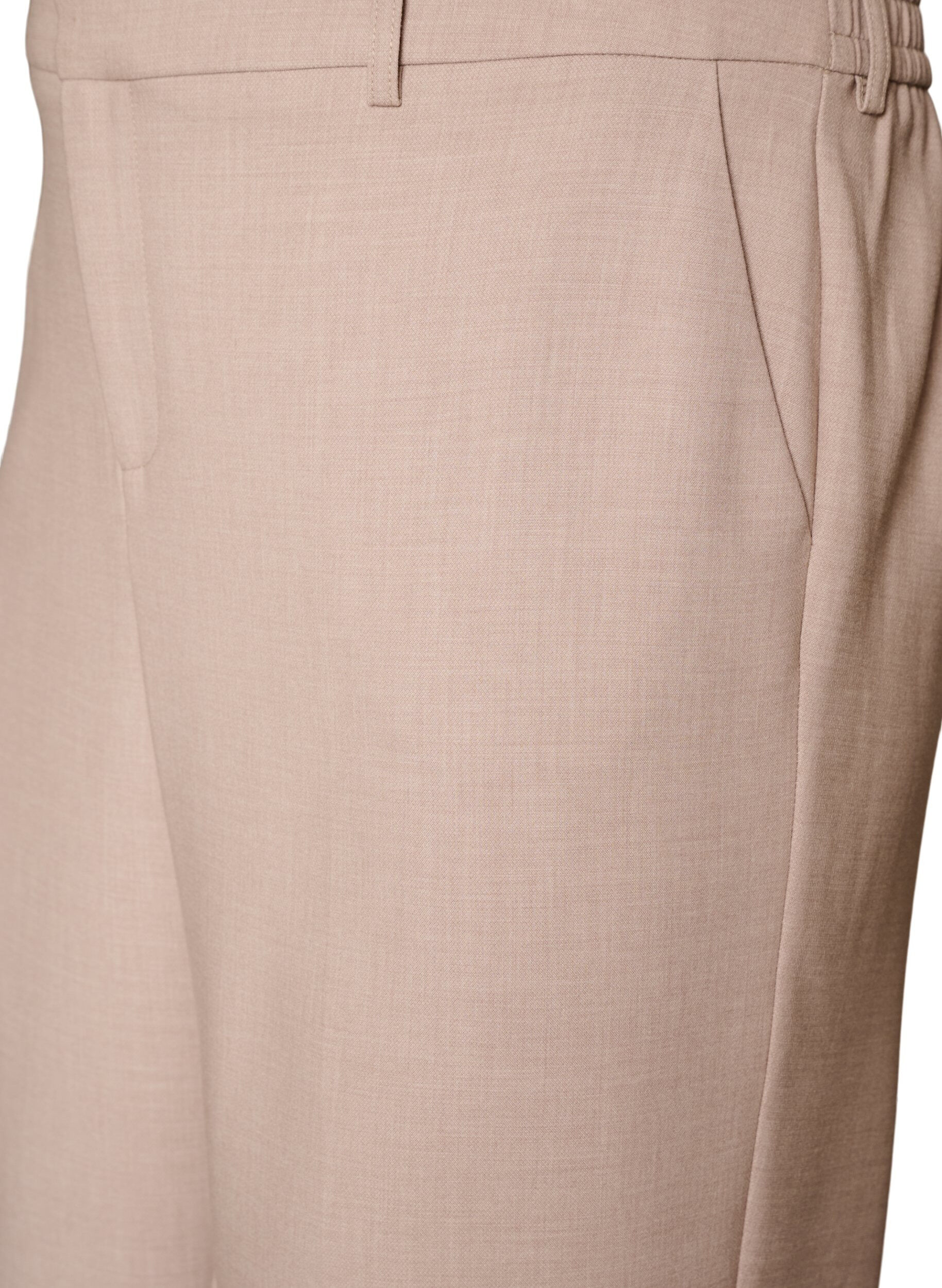 Zizzi Taillierte Hose mit hoher Taille und gerader Passform, Beige, Packshot image number 2