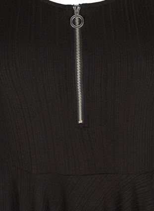 Viskosebluse mit 3/4-Ärmeln und Reißverschluss, Black, Packshot image number 2