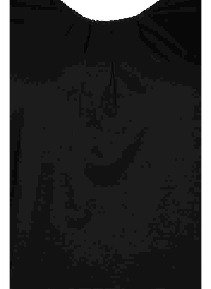 Baumwollbluse mit 3/4 Ärmeln, Black, Packshot image number 2