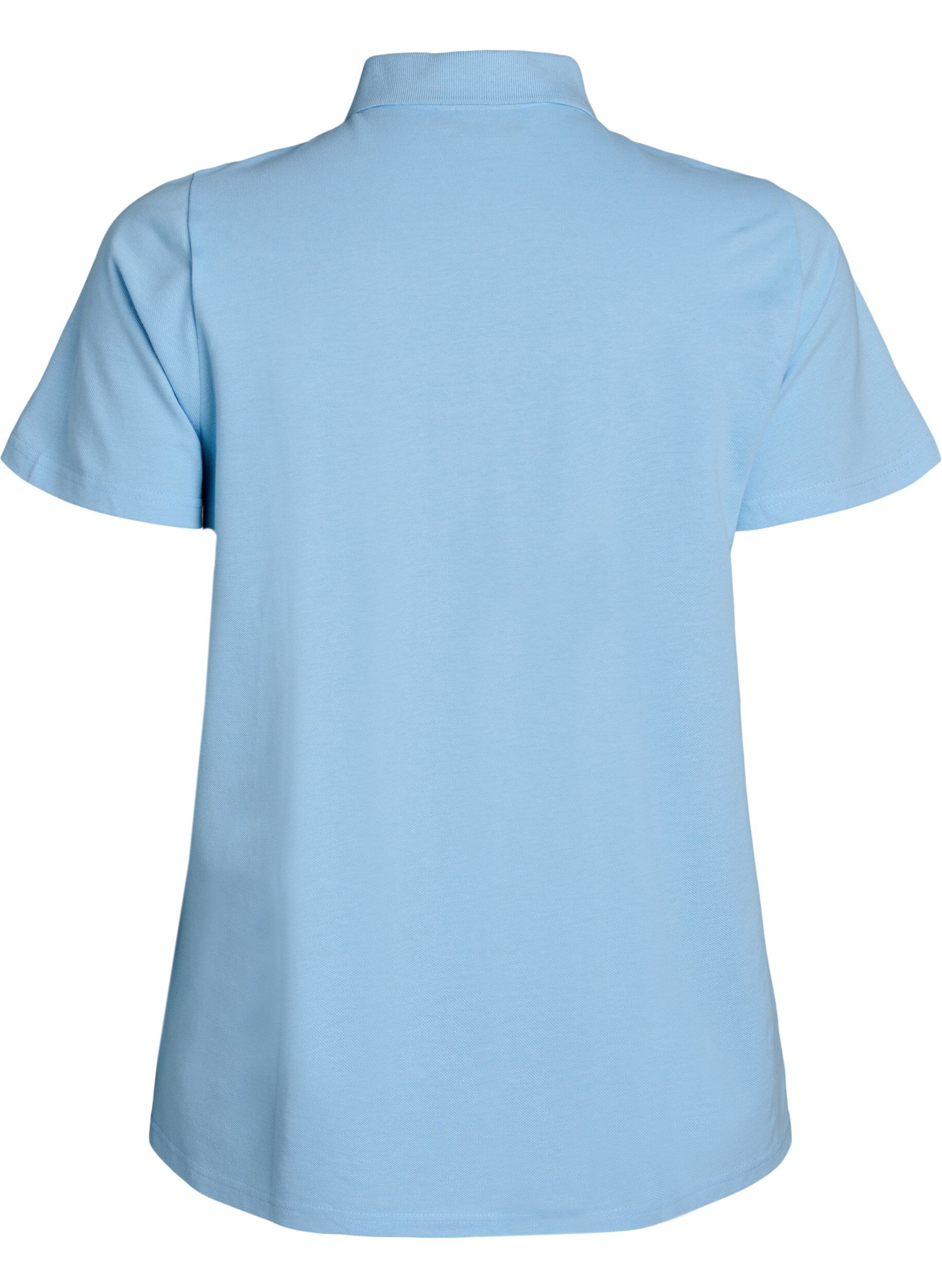 Zizzi Poloshirt mit kurzen &Auml;rmeln, Blau, Packshot image number 1