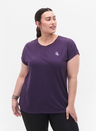 Kurzärmeliges Trainings-T-Shirt, Purple Plumeria, Model image number 0