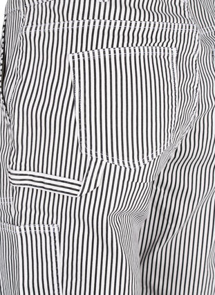 Gestreifte Cargo-Jeans mit gerader Passform, Black White Stripe, Packshot image number 4