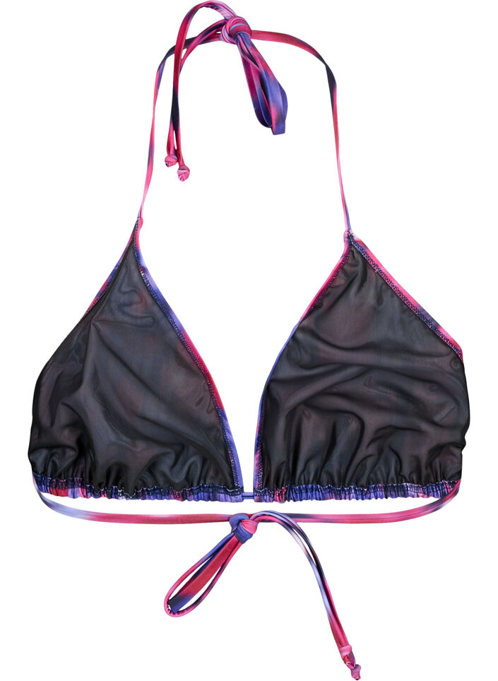 Triangel-Bikini-BH mit Muster, Pink, Packshot image number 1
