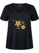 Baumwoll-T-Shirt mit Pailletten, Black W. Star, Packshot image number 0