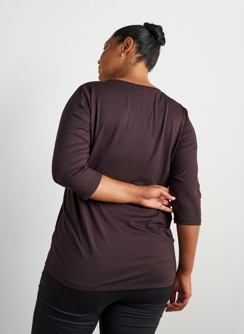 Trainingsshirt mit 3/4-&Auml;rmeln, Brown, Model image number 2