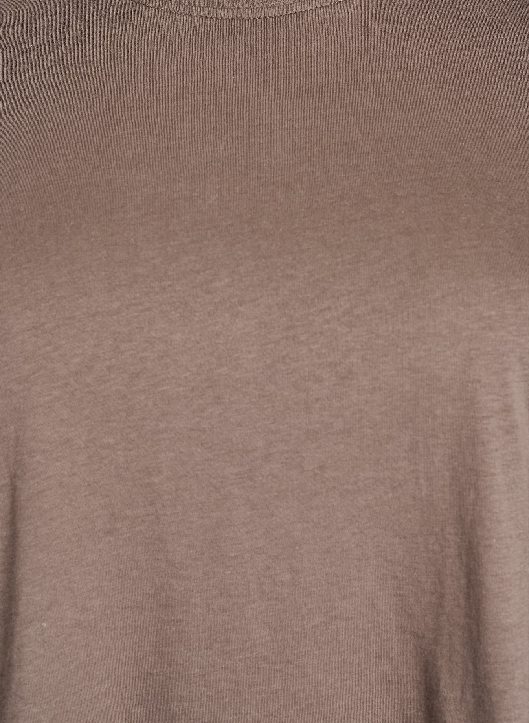 Zizzi Basic T-Shirt aus Baumwolle mit Rundhalsausschnitt, Braun, Packshot image number 2