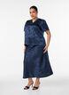 Rock aus Satin mit Ton-in-Ton-Blumenmuster, Blau, Model image number 0