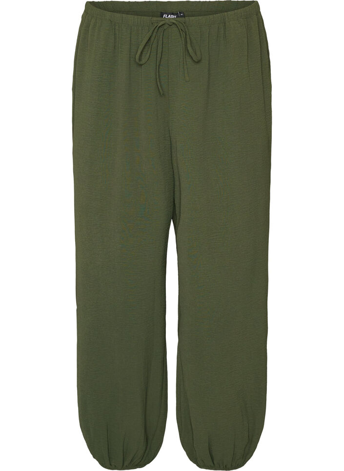 Hoch taillierte Ballonhose, Gr&uuml;n, Packshot image number 0