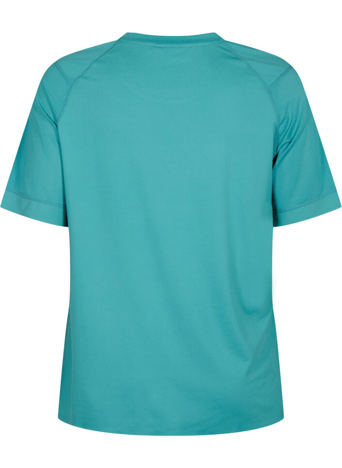 Kurzärmeliges Trainings-T-Shirt mit Rundhalsausschnitt, Green-Blue Slate, Packshot image number 1