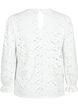  Lang&auml;rmlige Bluse mit Lochmuster, Bright White, Packshot image number 1