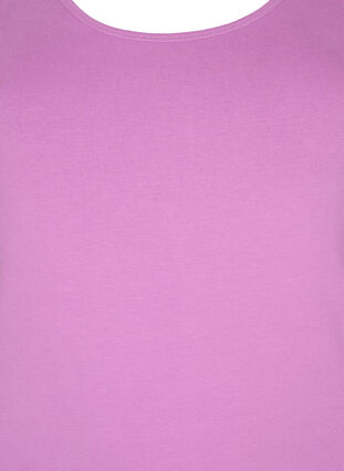 Solide Farbe Grundoberteil aus Baumwolle, Iris Orchid, Packshot image number 2