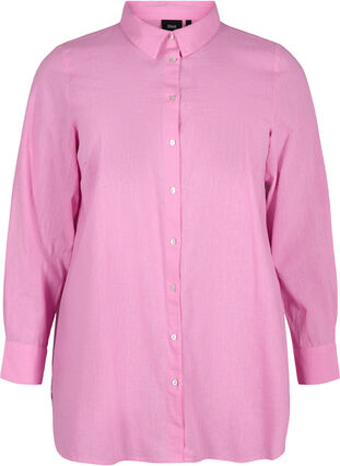 Langes Hemd aus Leinen und Baumwolle, Rosebloom, Packshot image number 0