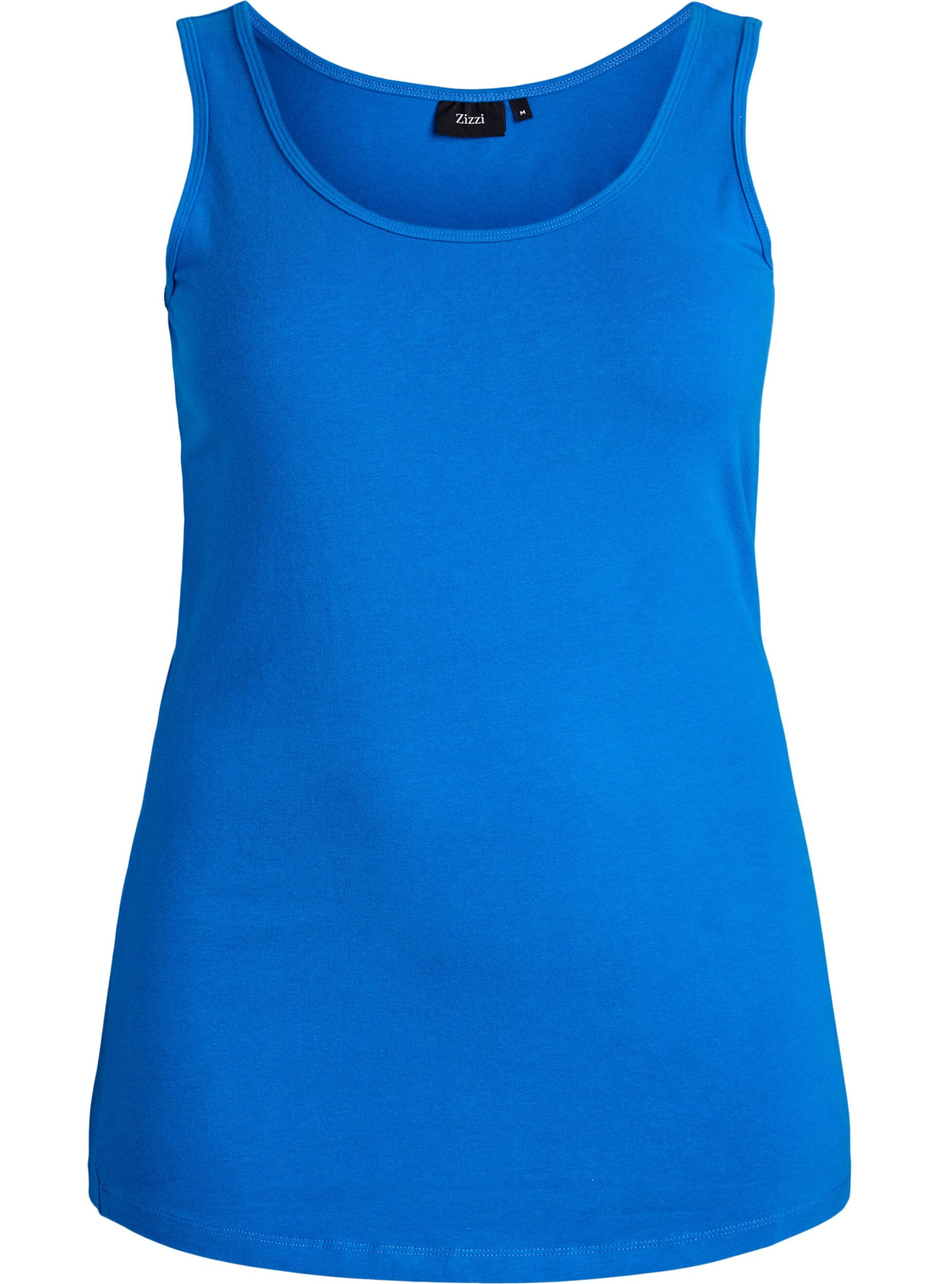 ZizziSolide Farbe Grundoberteil aus Baumwolle, Blau, Packshot image number 0