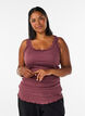 Geripptes Top mit Spitzen, Rot, Model image number 0