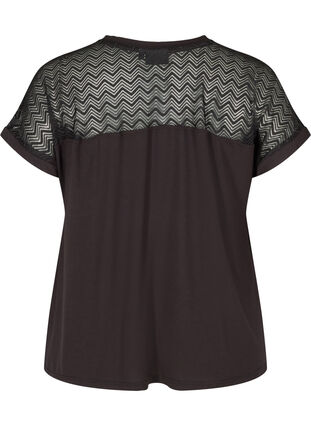 Kurzarm T-Shirt aus Viskose, Black, Packshot image number 1