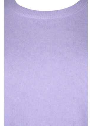 Strickbluse mit Rundhalsausschnitt, Lavender Comb, Packshot image number 2