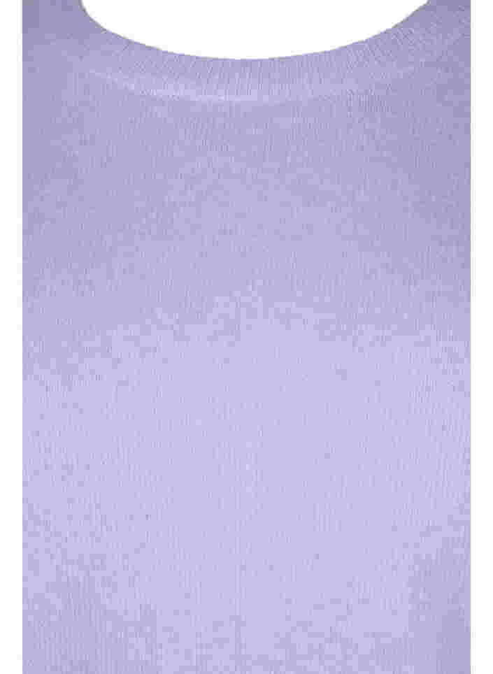 Strickbluse mit Rundhalsausschnitt, Lavender Comb, Packshot image number 2
