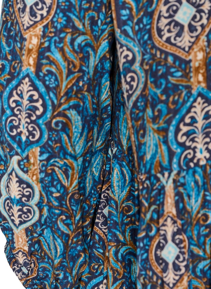 Bluse mit Paisleymuster und Spitzendetails, Blau, Packshot image number 3