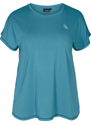 Einfarbiges Trainings-T-Shirt, Storm Blue, Packshot image number 0