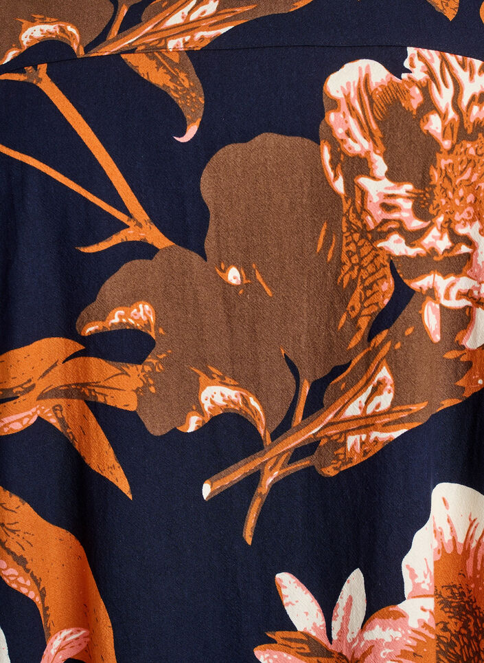 Kurzes Baumwollkleid mit Gummisaum und langen Ärmeln, Schwarz, Packshot image number 2