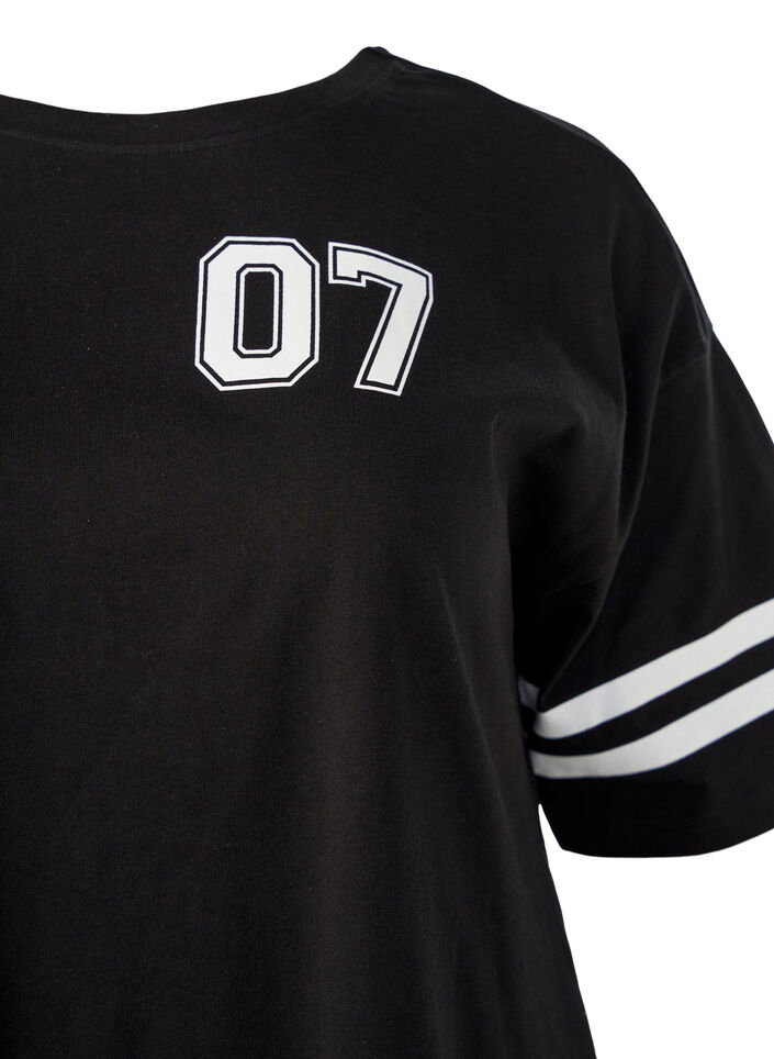 Sportliches T-Shirtkleid aus Baumwolle, Schwarz, Packshot image number 2
