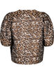 Jacquard-Leo-Jacke mit Puffärmeln, Brown Leo AOP, Packshot image number 1